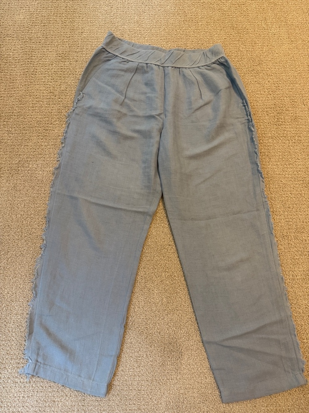 Raquel Allegra Blue Linen Pants